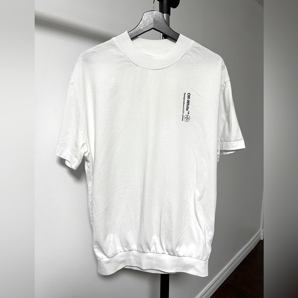 Off-White Main Label Men’s Temperature White T-shirt - Picture 1 of 5
